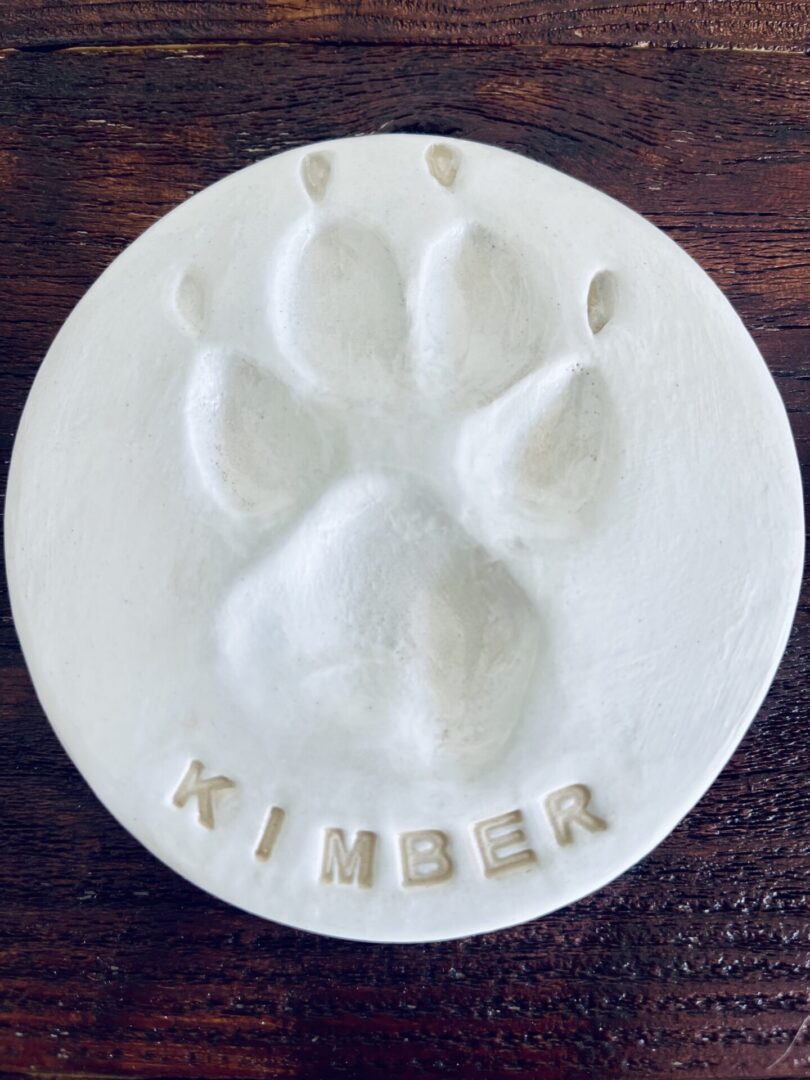 Plain custom ceramic paw print $66